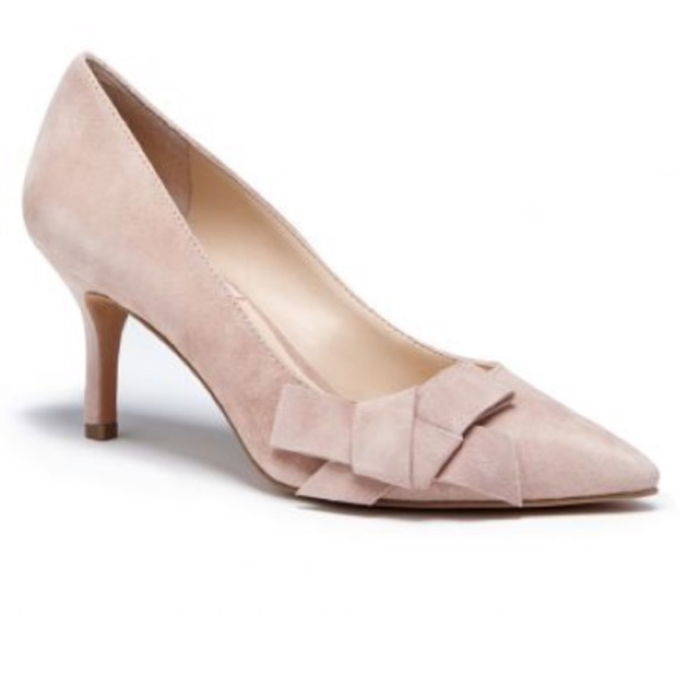 SOLE SOCIETY JENSINE SUEDE MID HEEL PUMPS